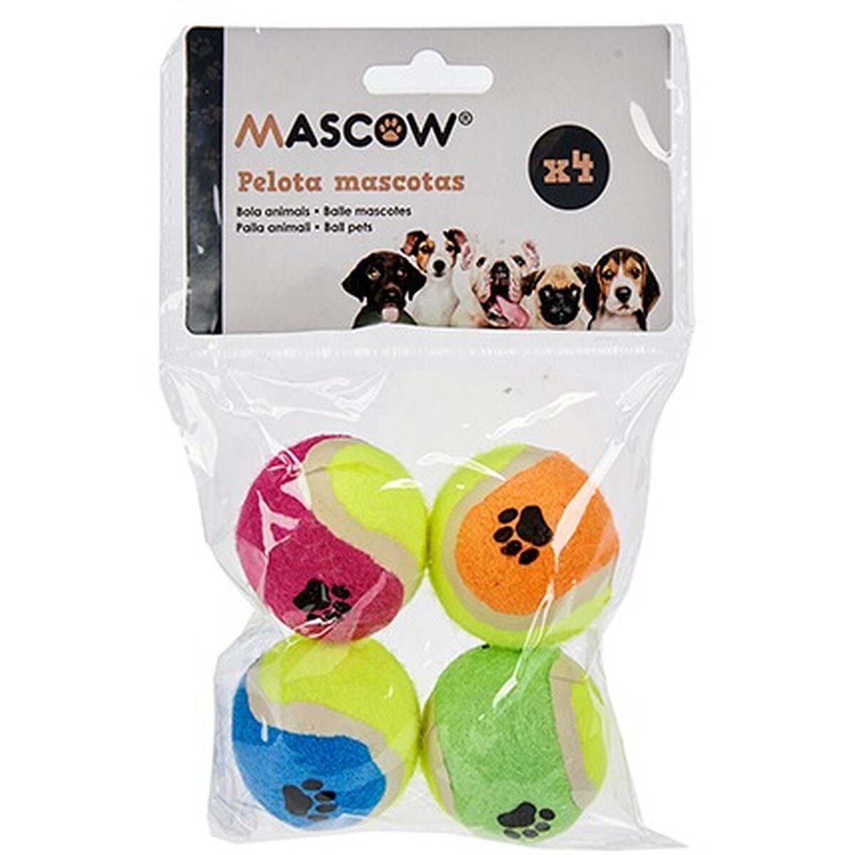 Juguete para perros Mascow Multicolor Polietileno Polipropileno ABS 12 x 17,5 x 4,5 cm 12,5 x 17,5 x 4,5 cm Pelota Ø 4,5 cm (12 