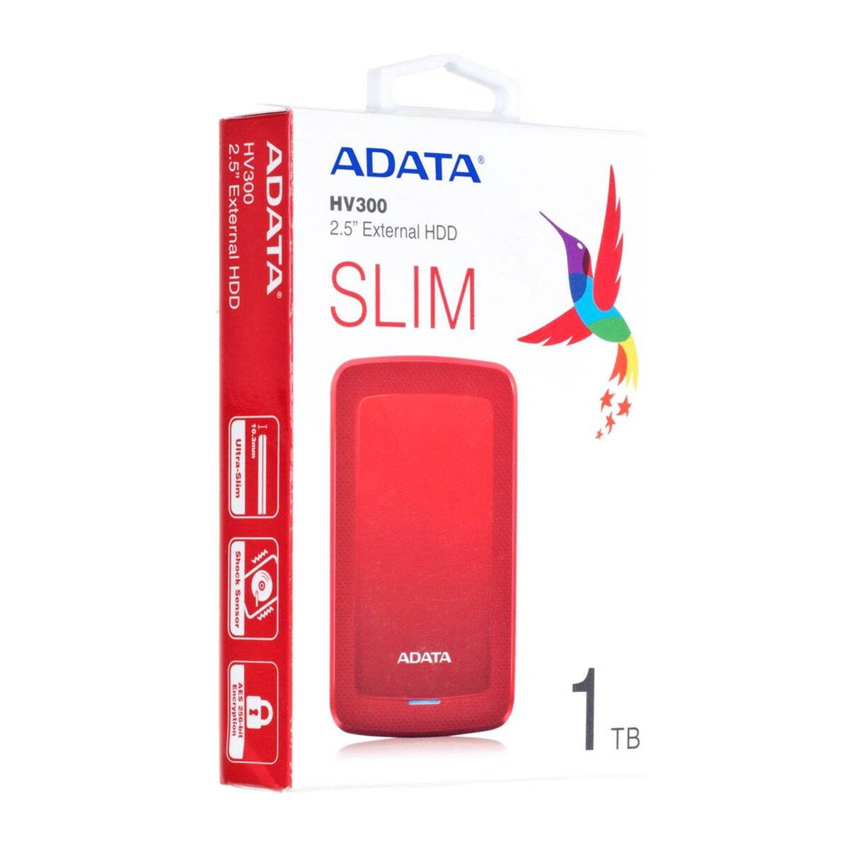 Disco Duro Externo Adata HV300 Rojo 1 TB HDD