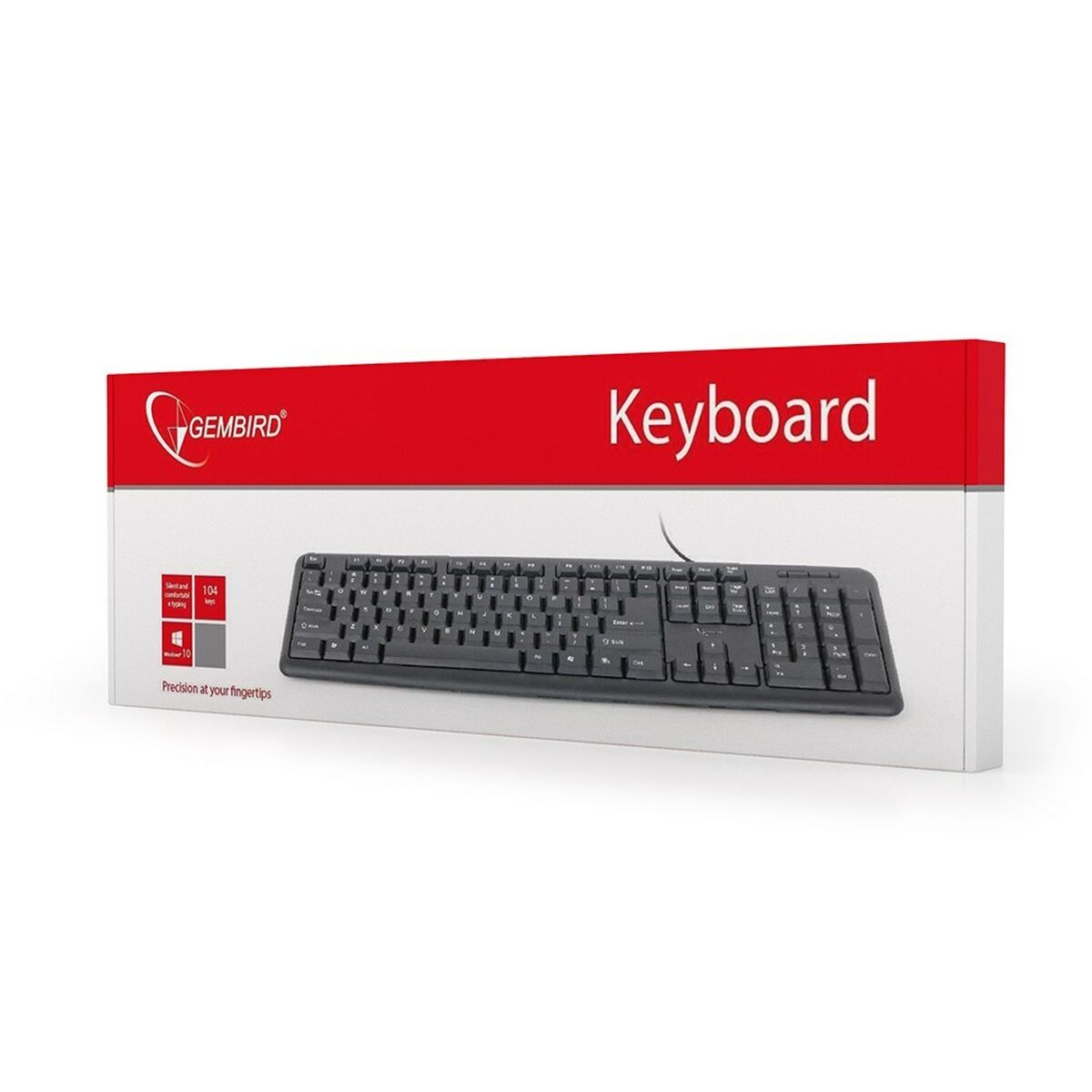 Teclado GEMBIRD KB-U-103-RU Negro Monocromo Inglés Ruso QWERTY