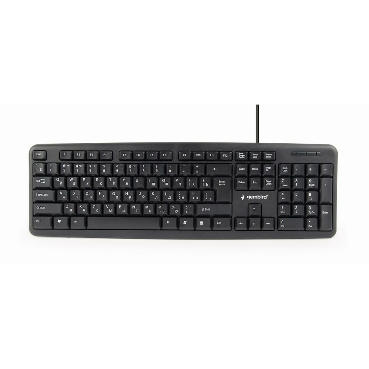 Teclado GEMBIRD KB-U-103-RU Negro Monocromo Inglés Ruso QWERTY