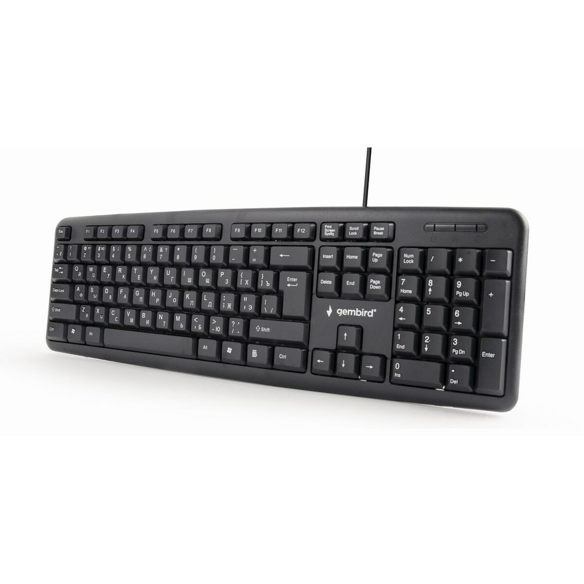 Teclado GEMBIRD KB-U-103-RU Negro Monocromo Inglés Ruso QWERTY
