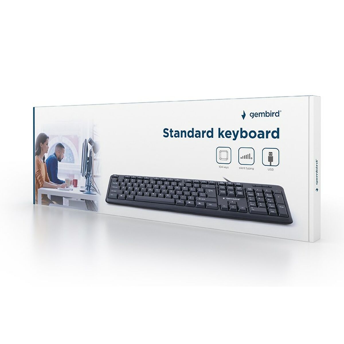 Teclado GEMBIRD KB-U-103-RU Negro Monocromo Inglés Ruso QWERTY