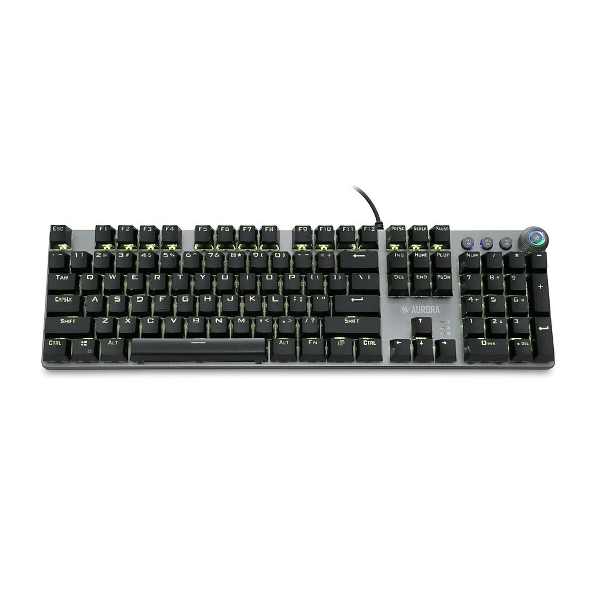 Teclado Ibox AURORA K-4 Negro Negro/Plateado QWERTY
