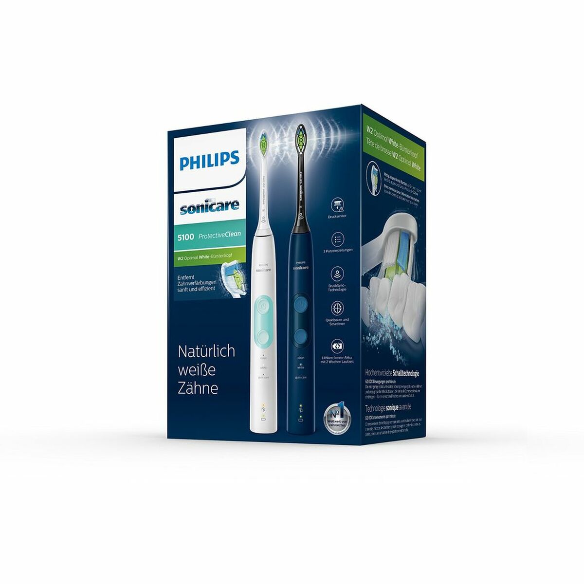 Cepillo de Dientes Eléctrico Philips Sonicare ProtectiveClean 5100 (2 Unidades)