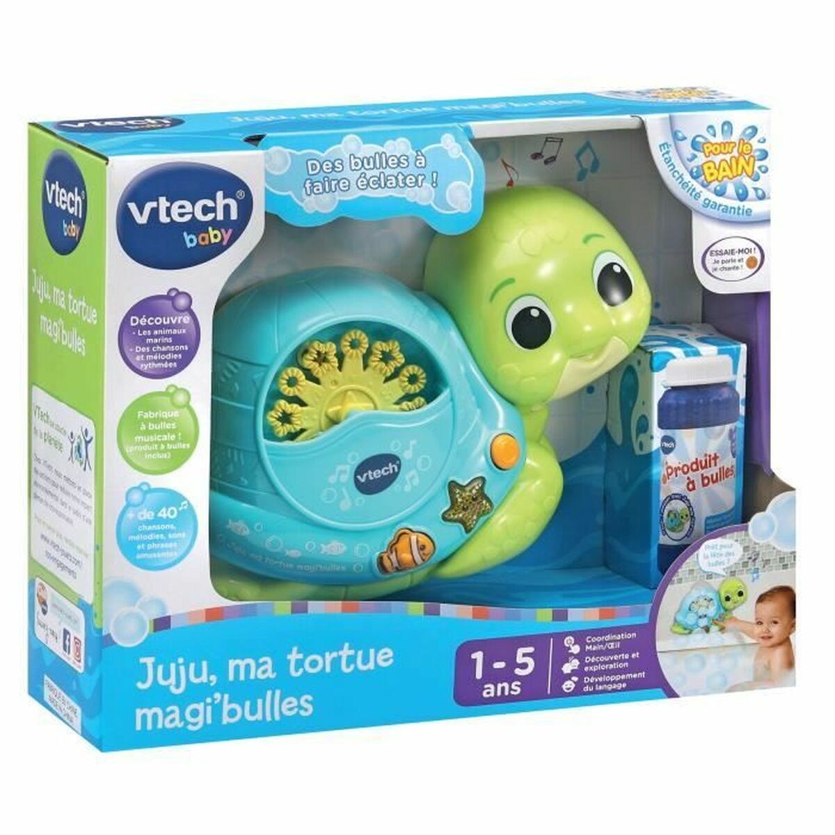 Juguetes Para el Baño Vtech Baby Juju ma tortue magi bulles