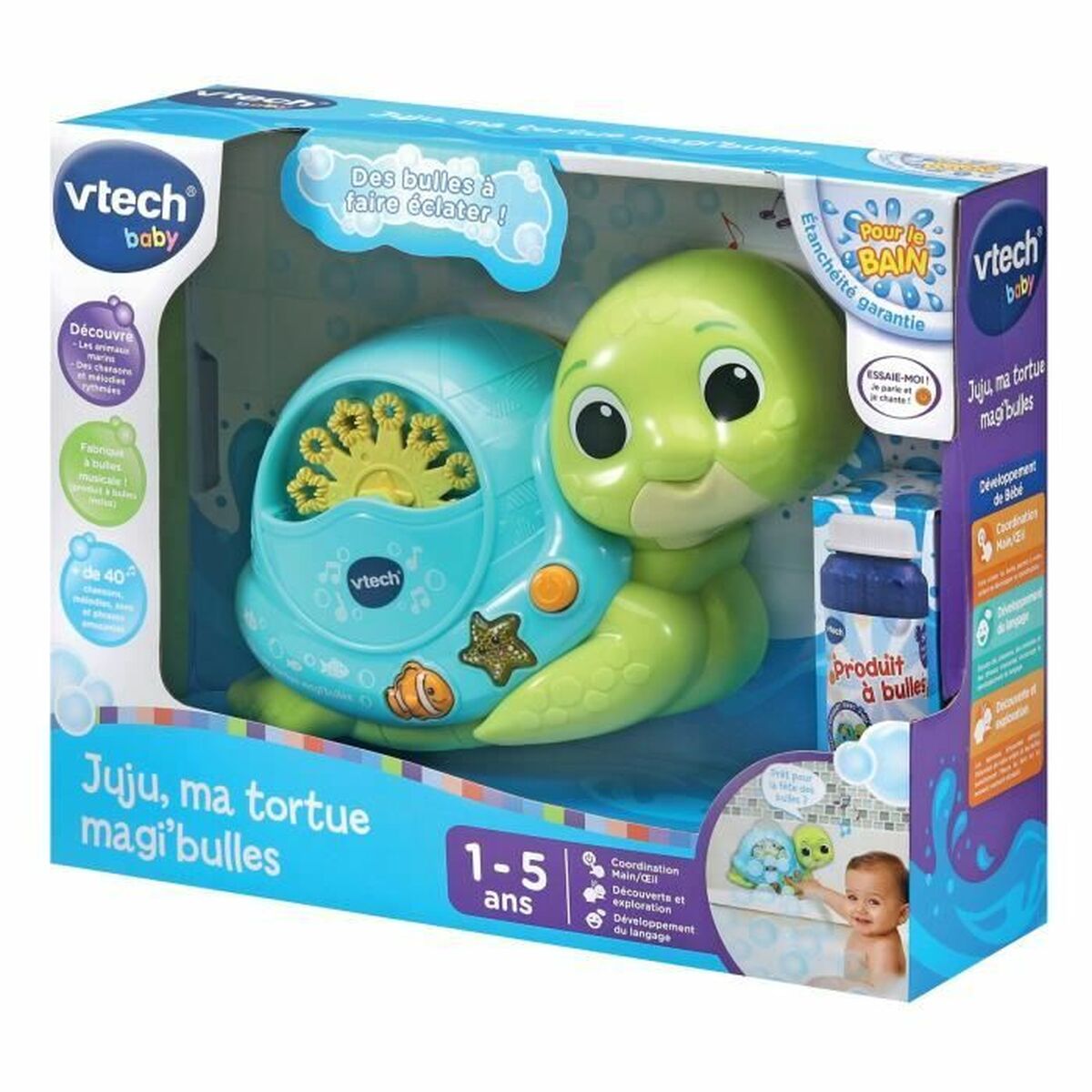 Juguetes Para el Baño Vtech Baby Juju ma tortue magi bulles