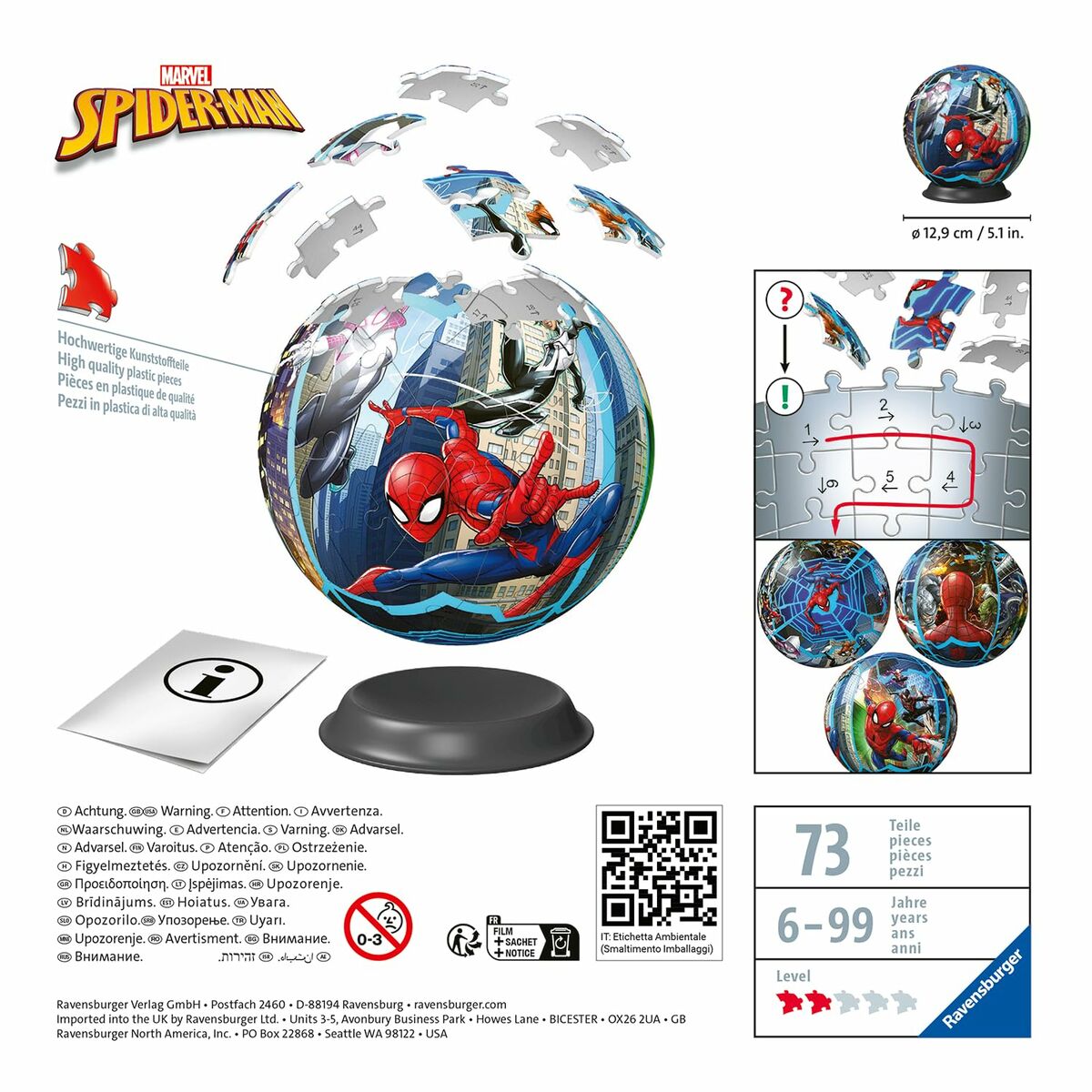 Puzzle 3D Spider-Man   Bola 76 Piezas