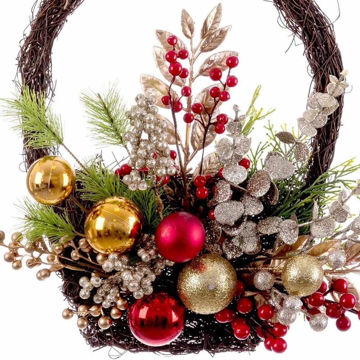 Adorno Navideño Multicolor Cesta 40 cm 30 x 10 x 40 cm