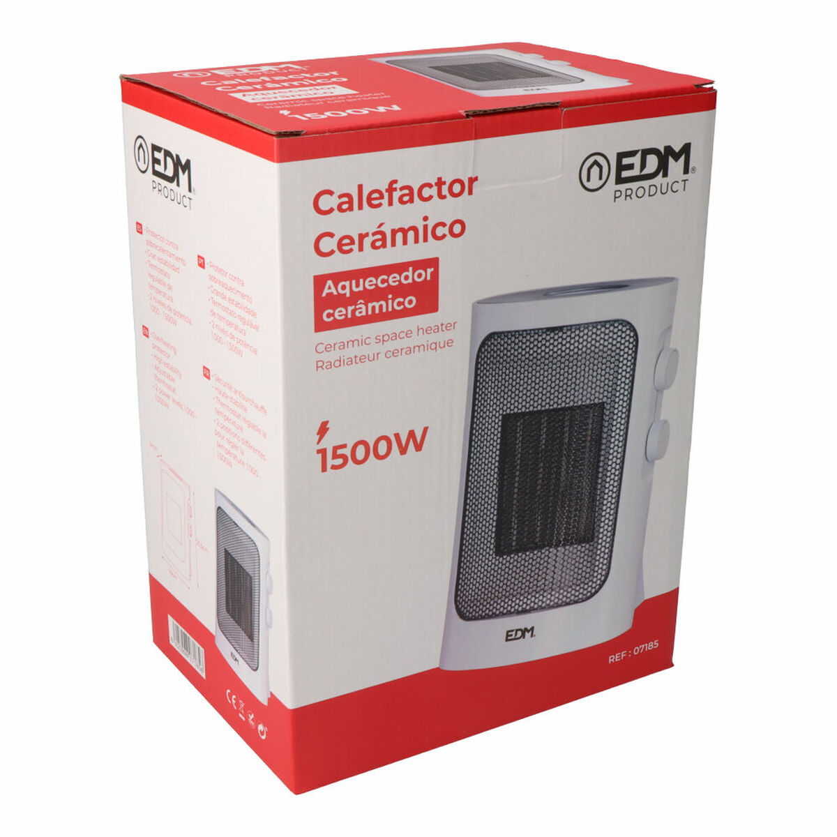 Calefactor Vertical EDM 07185 Blanco Gris 1000 - 1500 W