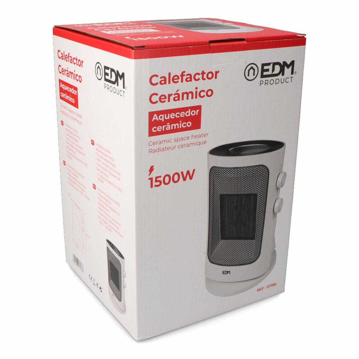 Calefactor Vertical EDM 07186 Gris 1000 - 1500 W Oscilante