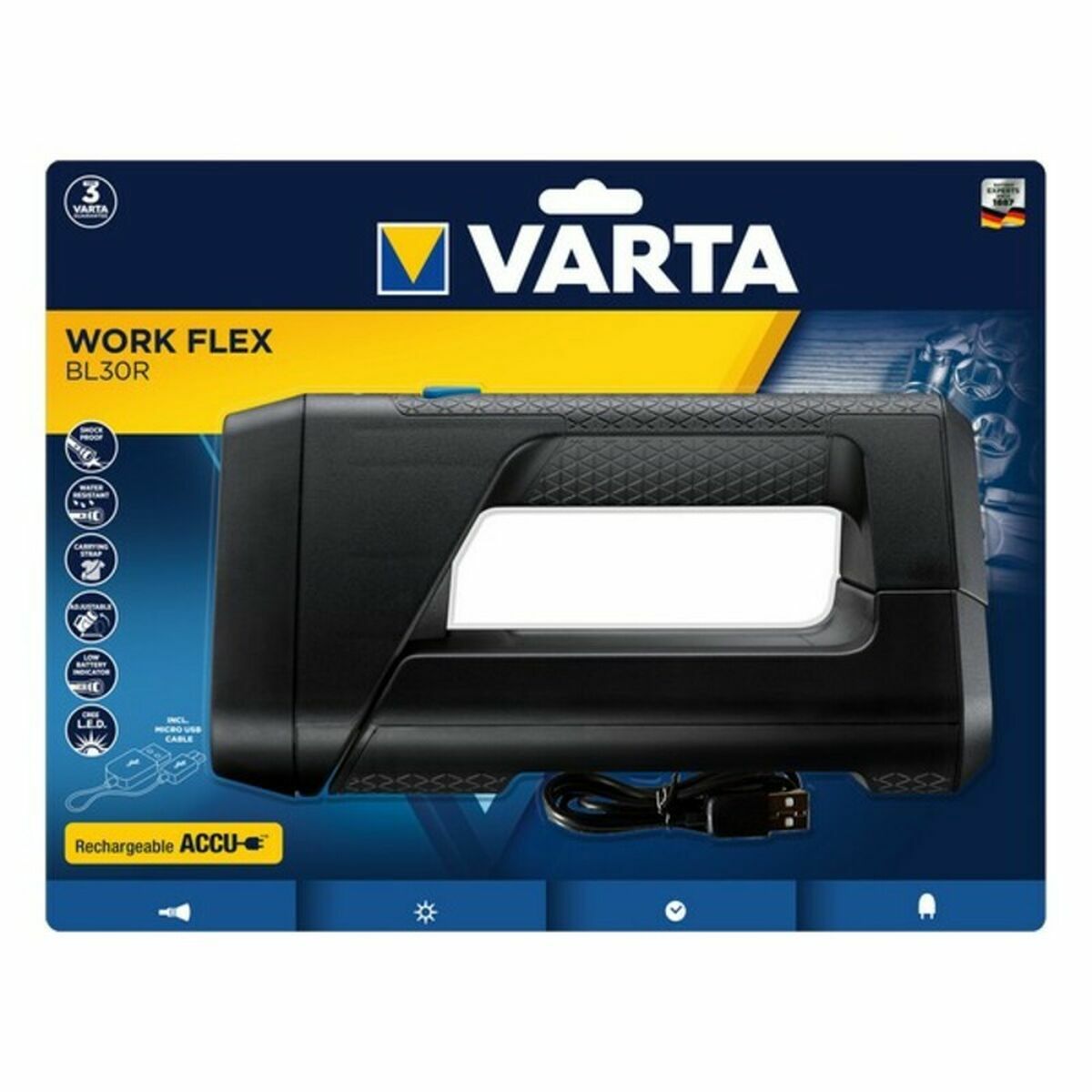 Linterna Varta Work Flex 600 lm Negro