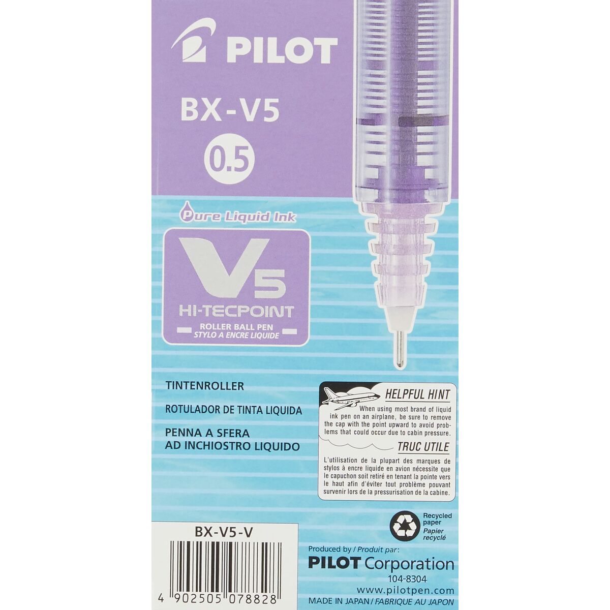 Boligrafo de tinta líquida Pilot V-5 Hi-Tecpoint Violeta 0,3 mm (12 Unidades)