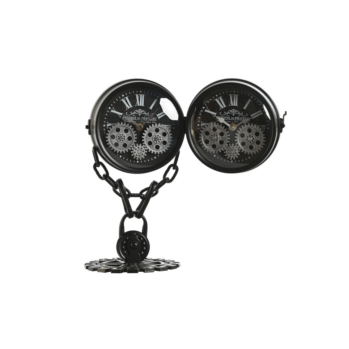 Reloj de Mesa Home ESPRIT Negro Plateado