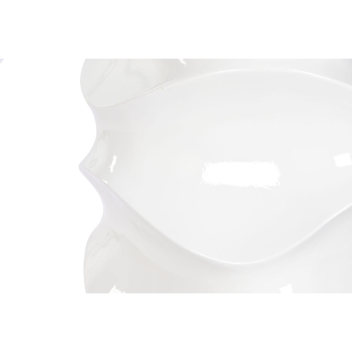 Macetero Home ESPRIT Blanco Fibra de Vidrio Ondas 44 x 44 x 101 cm