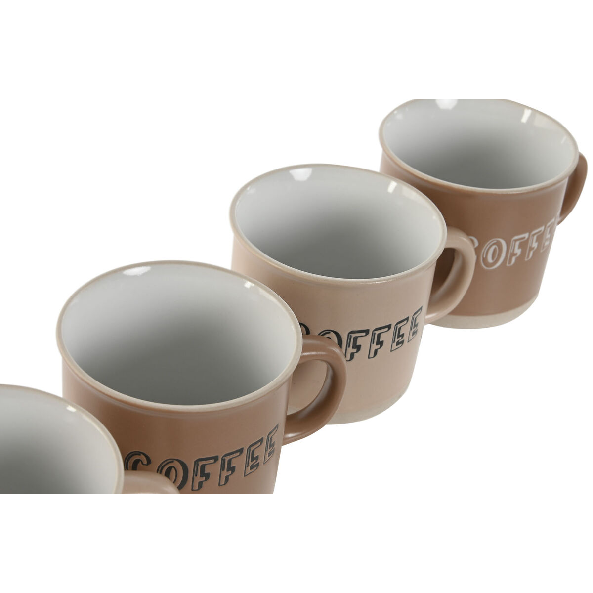 Juego de Tazas de Café Home ESPRIT Marrón Gres 180 ml