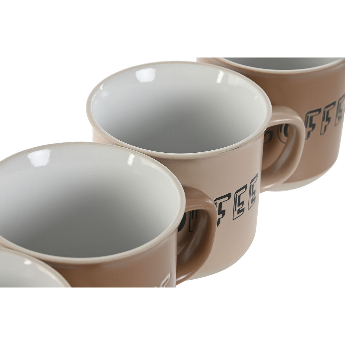 Juego de 4 Tazas Mug Home ESPRIT Marrón Gres 285 ml 9 x 7 x 8 cm