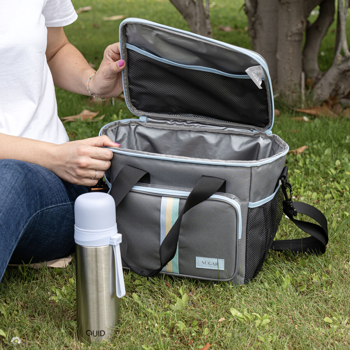 Bolsa Térmica Quid Sugar Portameriendas 15 L 28 x 22 x 26 cm Gris