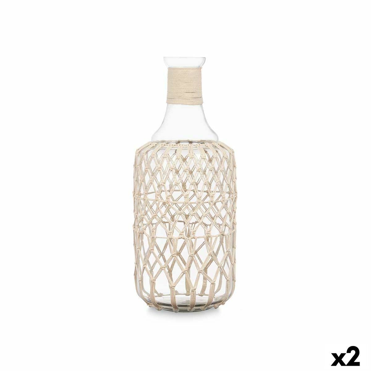 Botella decorativa Gift Decor Blanco Transparente 20 x 48 x 20 cm 19 x 48 cm Decorativa (2 Unidades)