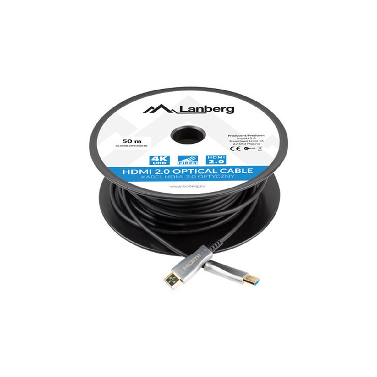 Cable HDMI Lanberg CA-HDMI-20FB-0500-BK 50 m
