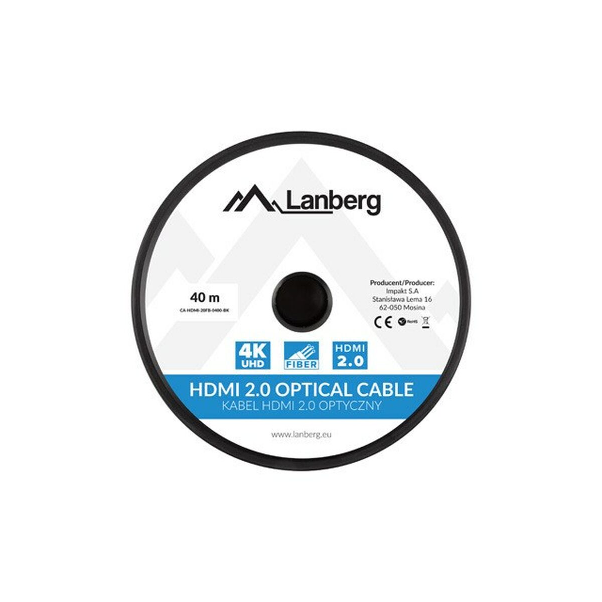 Cable HDMI Lanberg CA-HDMI-20FB-0400-BK Negro 40 m