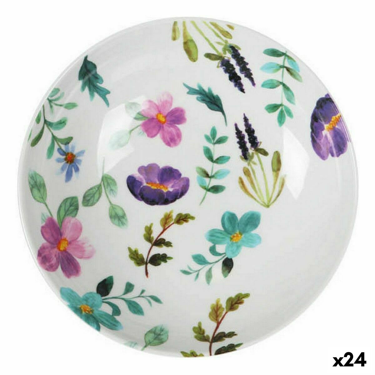 Plato Hondo La Mediterránea Sakura Melamina Brillo 21 x 5,3 cm (24 Unidades)