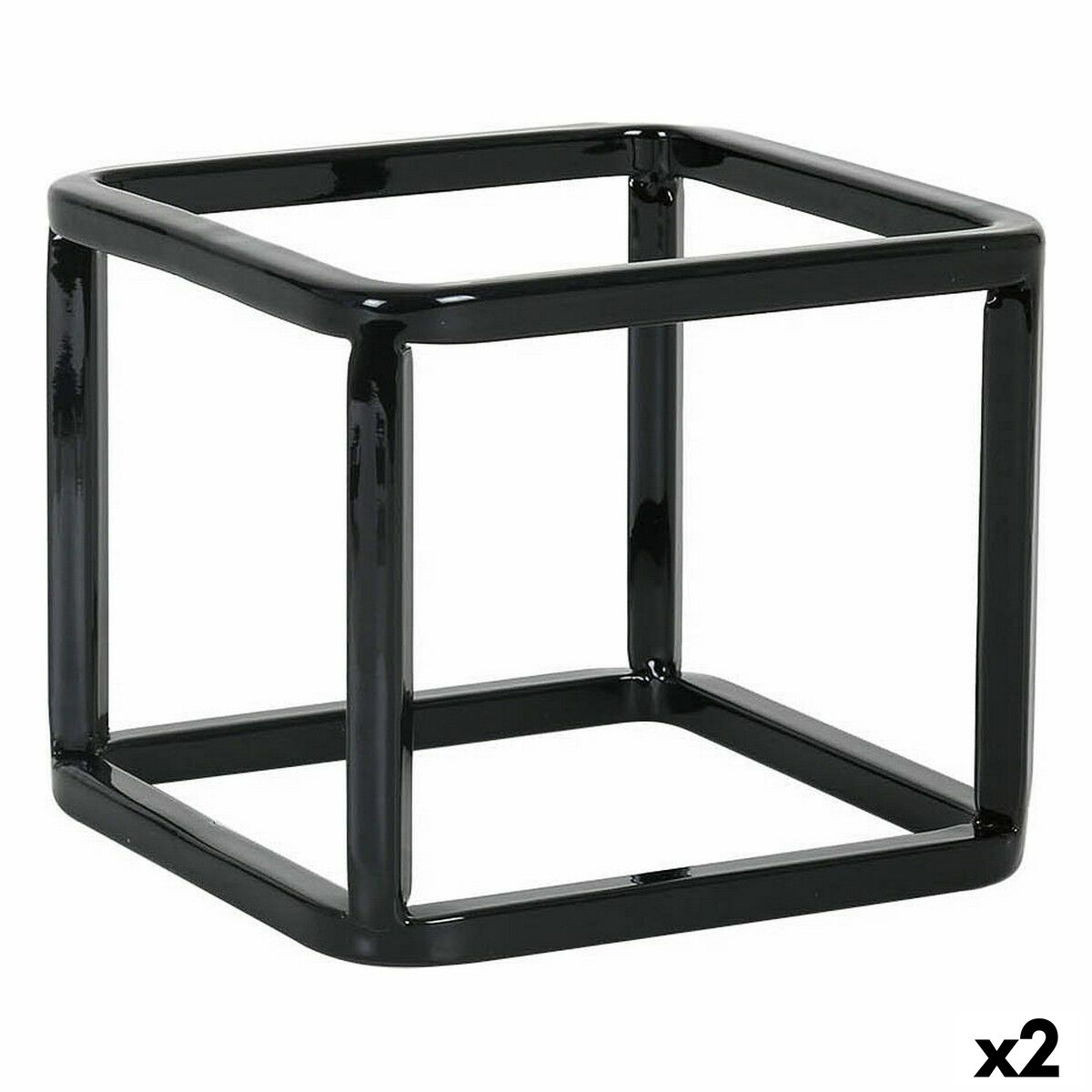 Soporte para Utensilios de Cocina Inde Metal 12 x 12 x 10 cm Cesta Multiusos (2 Unidades)