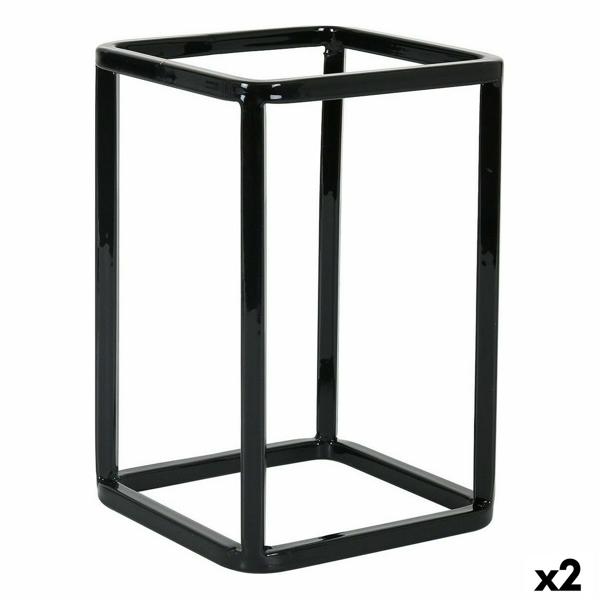 Soporte para Utensilios de Cocina Inde Metal 12 x 12 x 18 cm Cesta Multiusos (2 Unidades)