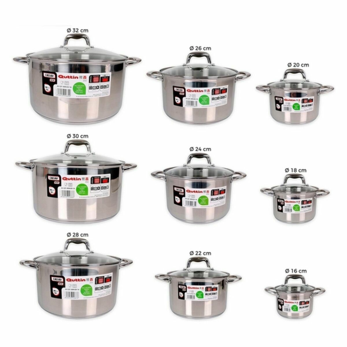 Olla Quttin 139513 Acero 10 L (2 Unidades)