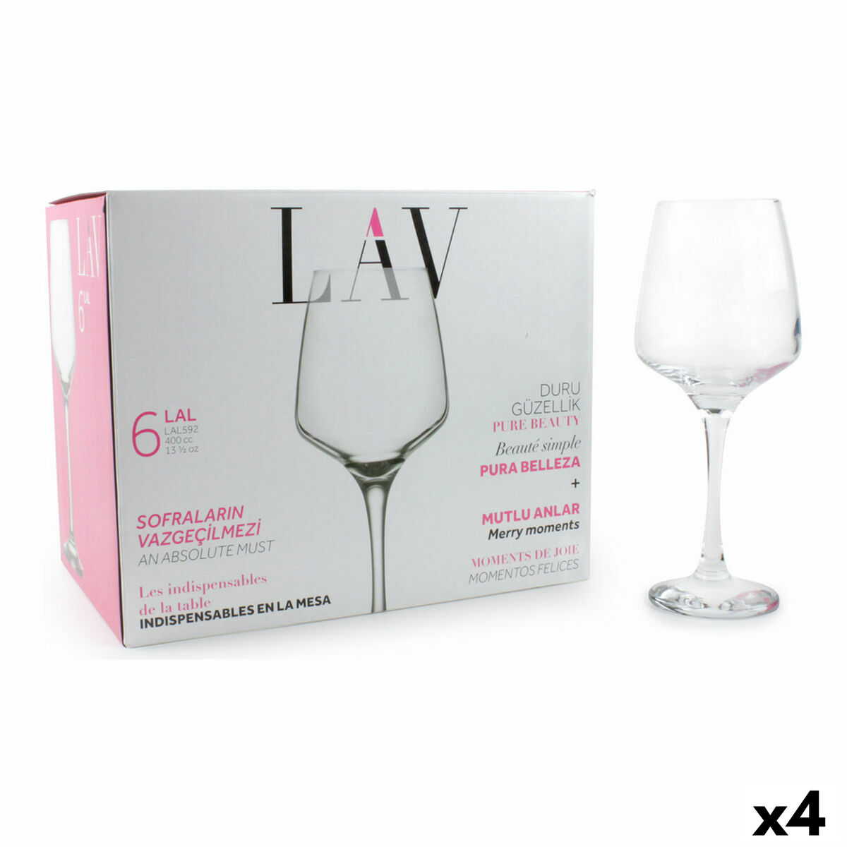 Set de copas de vino LAV Lal 6 Piezas (4 Unidades)