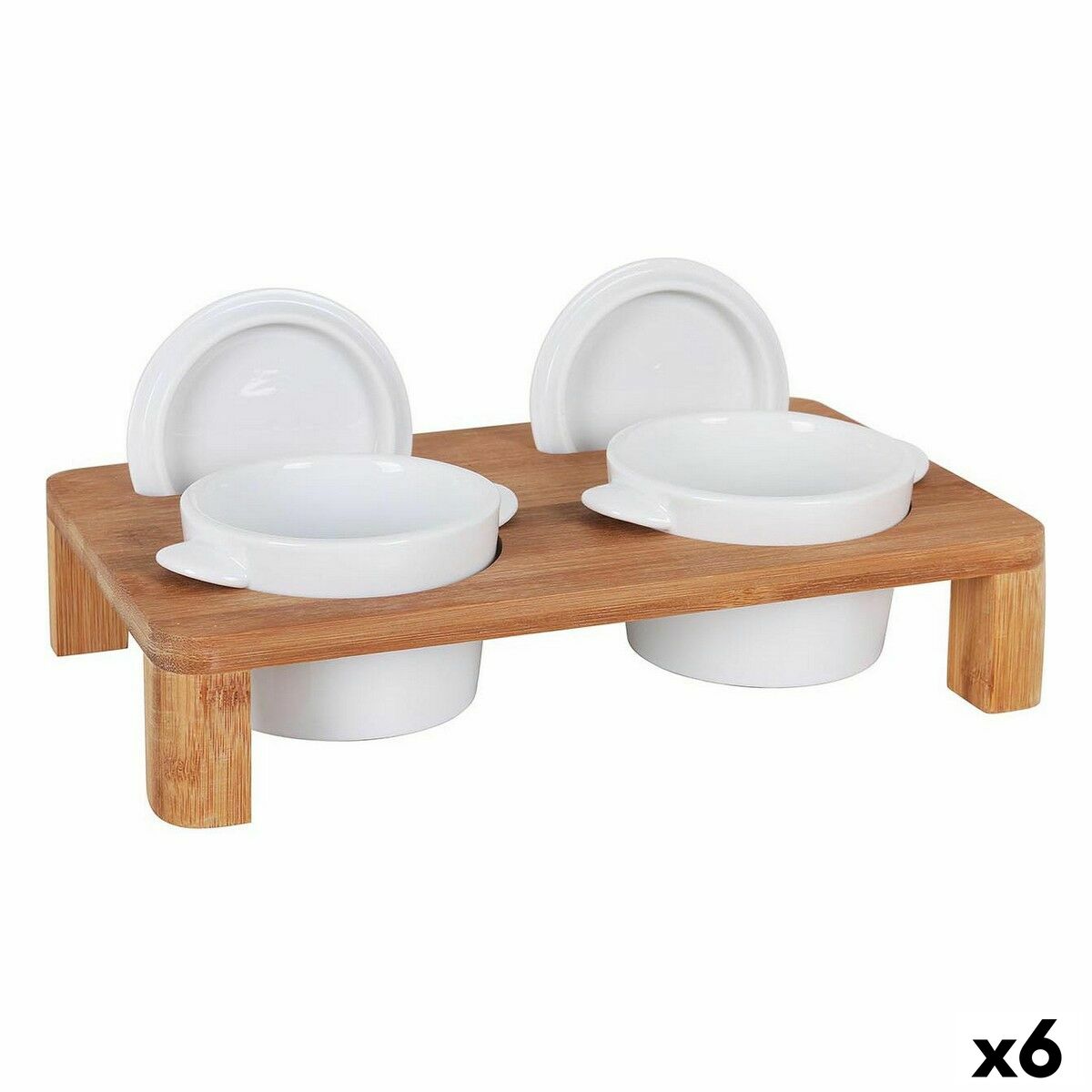 Set de Aperitivo Inde Bambú Porcelana 29 x 18 x 6 cm Cazuela x 2 (6 Unidades)
