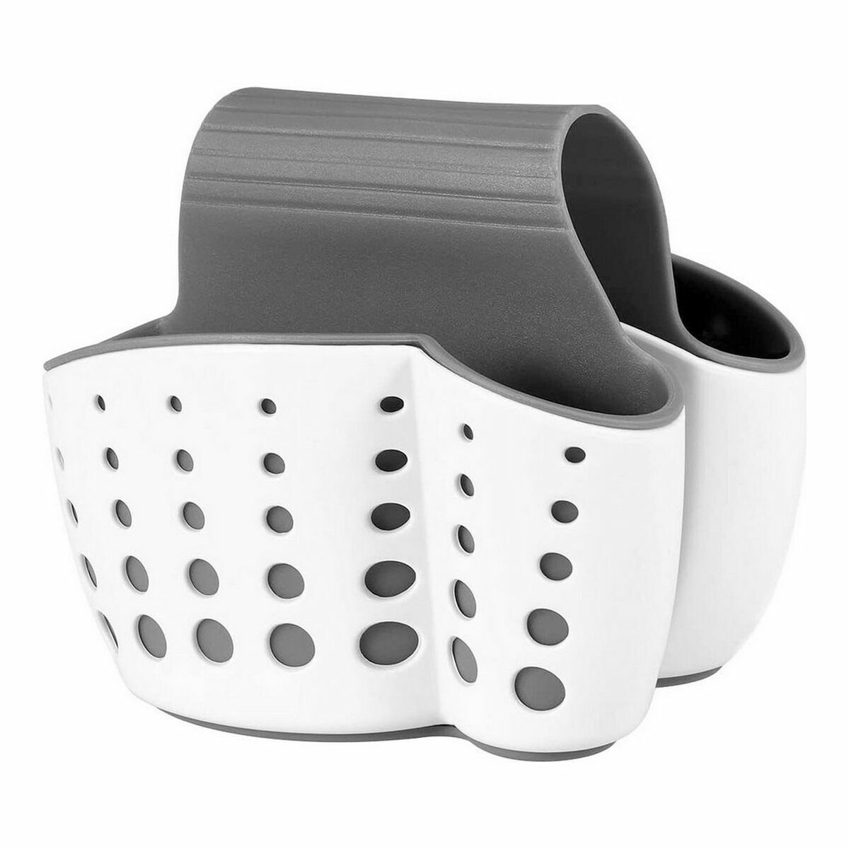 Portaestropajos para Fregadero Quttin Doble Blanco 15 x 9 x 12 cm (12 Unidades)