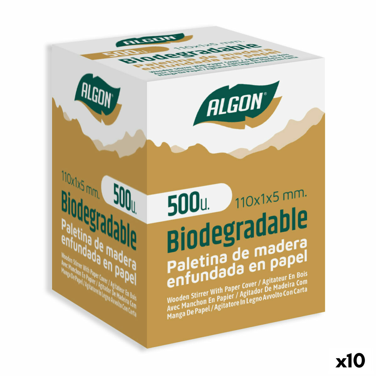 Set de removedores de café Algon Funda Madera 10 Unidades