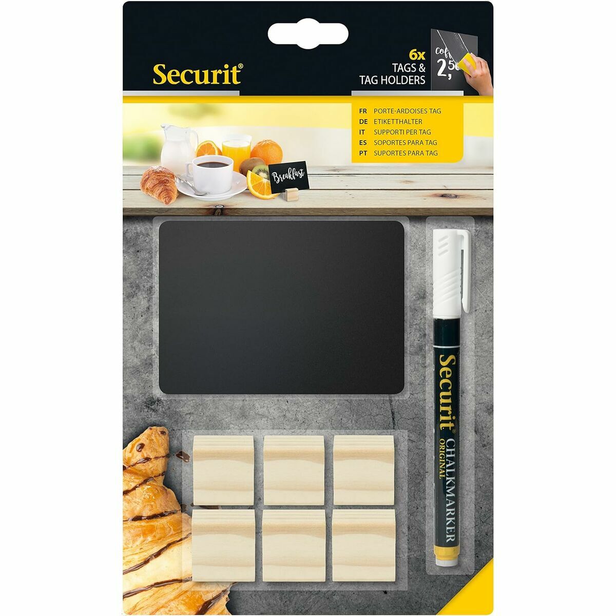 Pizarra Securit   Con soporte Set 9 x 10,5 cm 6 Unidades