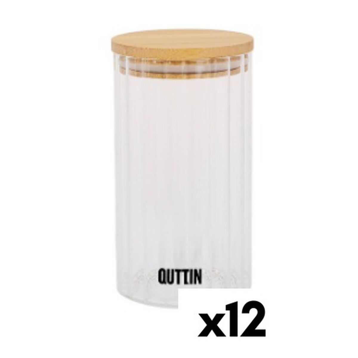 Tarro de Cristal Transparente Quttin    9 x 16 cm 780 ml 9 x 16,5 cm (12 Unidades)