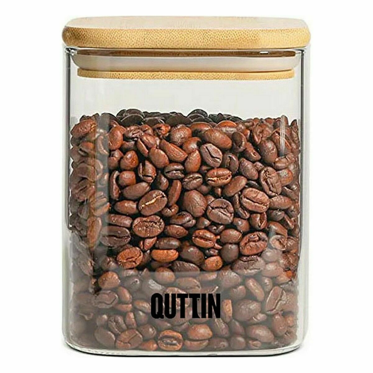 Tarro Quttin Bambú Cuadrado 780 ml (12 Unidades)