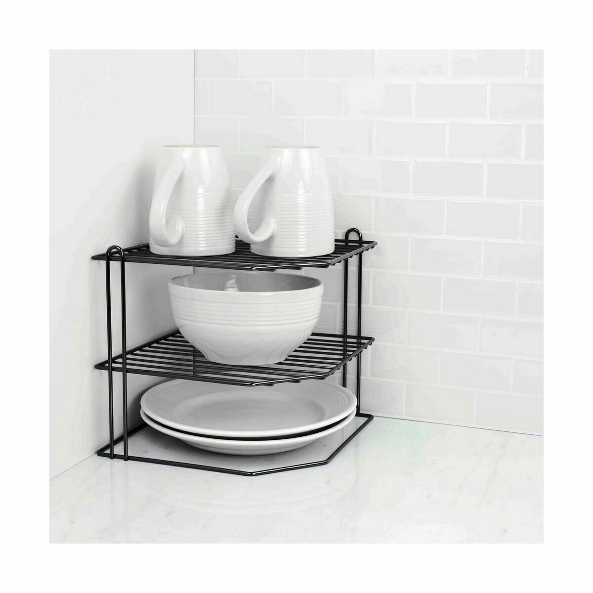 Soporte para Platos Confortime Negro 22 x 22 x 22 cm 22 x 22 x 25 cm Rinconera (8 Unidades)