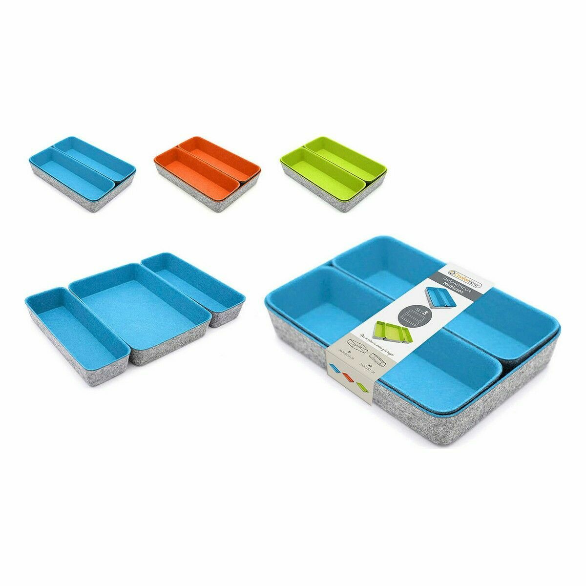 Organizador de Cajones Confortime Fieltro 28 x 20,5 x 5,3 cm 3 Piezas (6 Unidades)