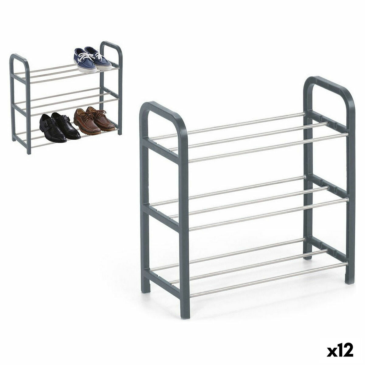 Zapatero Confortime Metal 3 niveles 40 x 19 x 44 cm (40 x 19 x 44 cm)