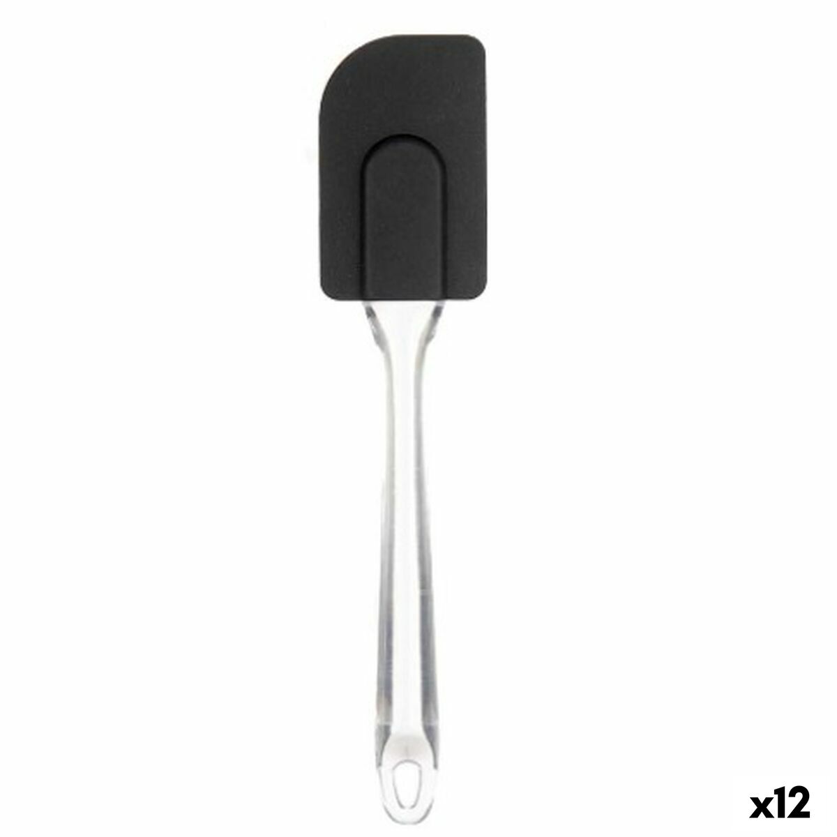 Espátula de Cocina Kinvara Negro Transparente Silicona Plástico 5 x 23,5 x 2 cm 5 x 24 x 2 cm (12 Unidades)
