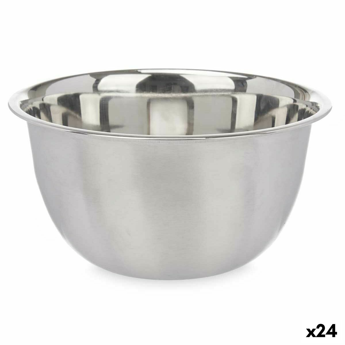 Bol para Mezclar Kinvara Plateado Plata Acero Inoxidable Acero 3,6 L 24 x 12,5 x 24 cm (24 Unidades)
