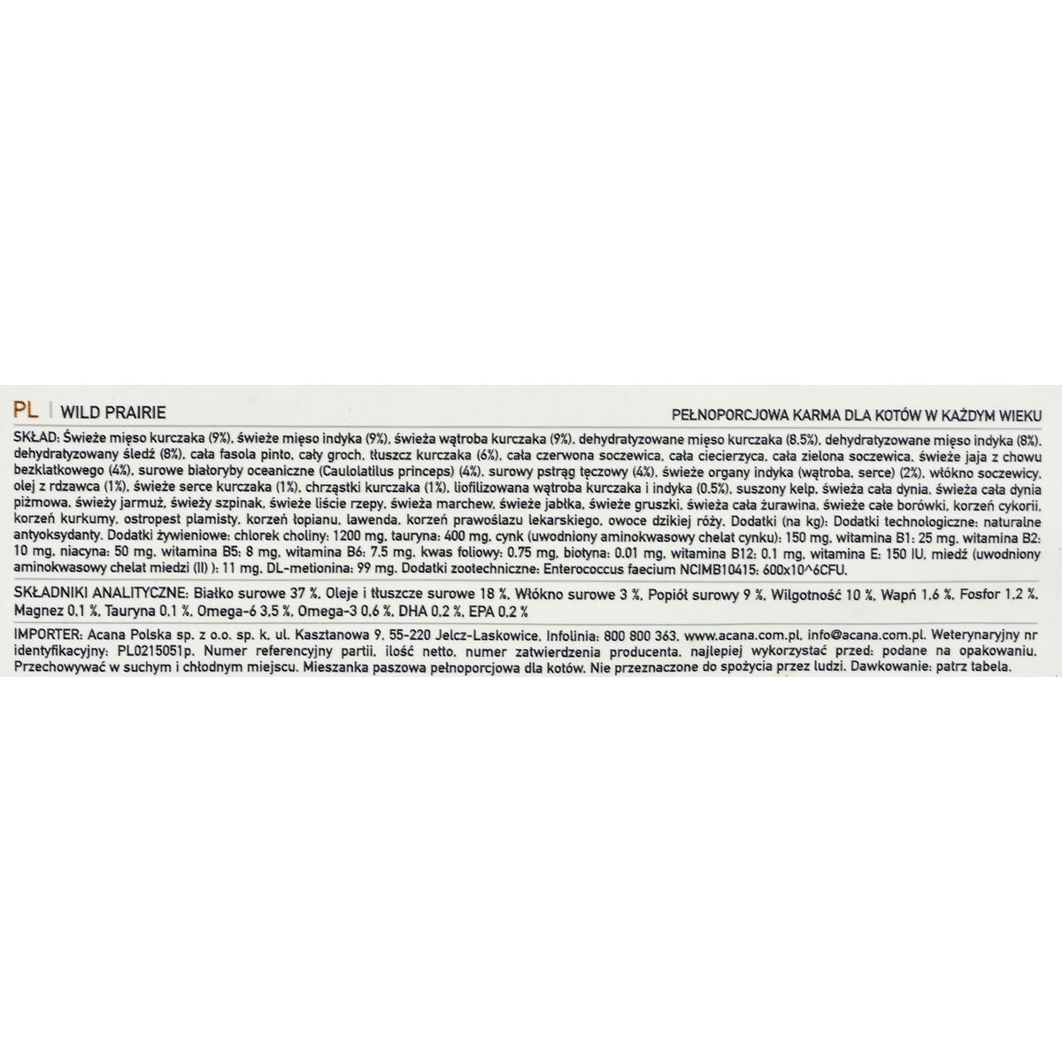 Comida para gato Acana Wild Prairie Cat Pollo Pavo 1,8 kg