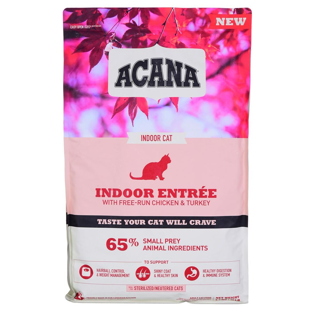 Comida para gato Acana Indoor Entrée Adulto Pollo Pavo Pescado Conejo 4,5 Kg