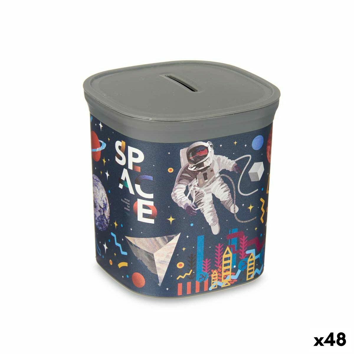 Hucha Pincello Plástico Astronauta 9 x 10,2 x 9 cm Multicolor (48 Unidades)