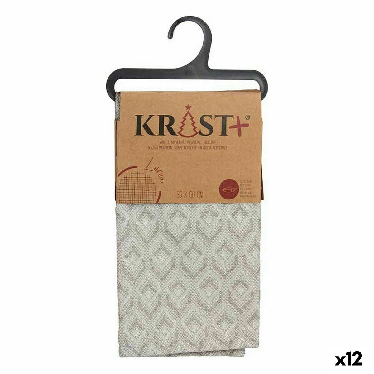 Mantel Individual Krist+ Plateado Plata Rombos (12 Unidades)
