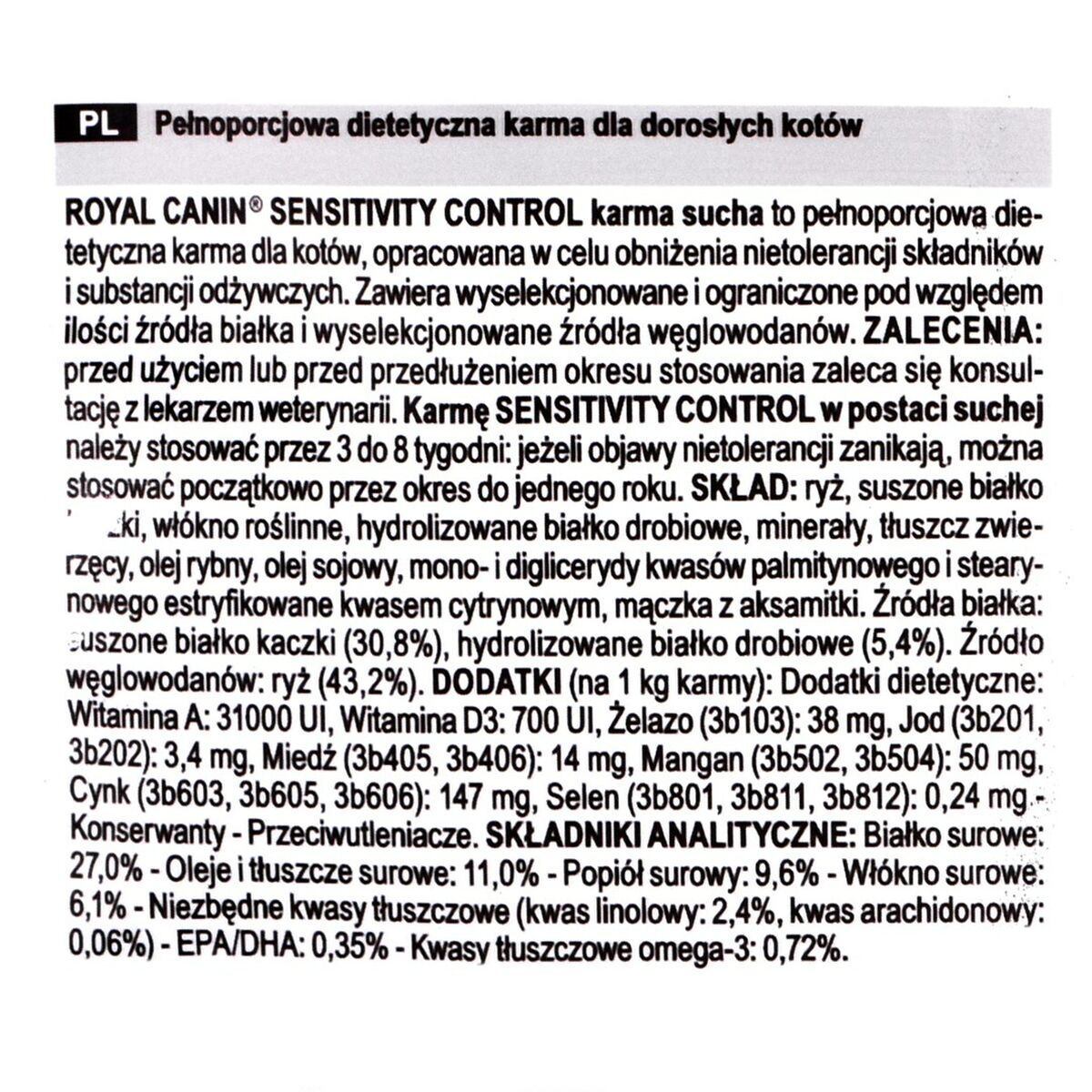 Comida para gato Royal Canin Sensitivity Control Pato Arroz 1,5 Kg