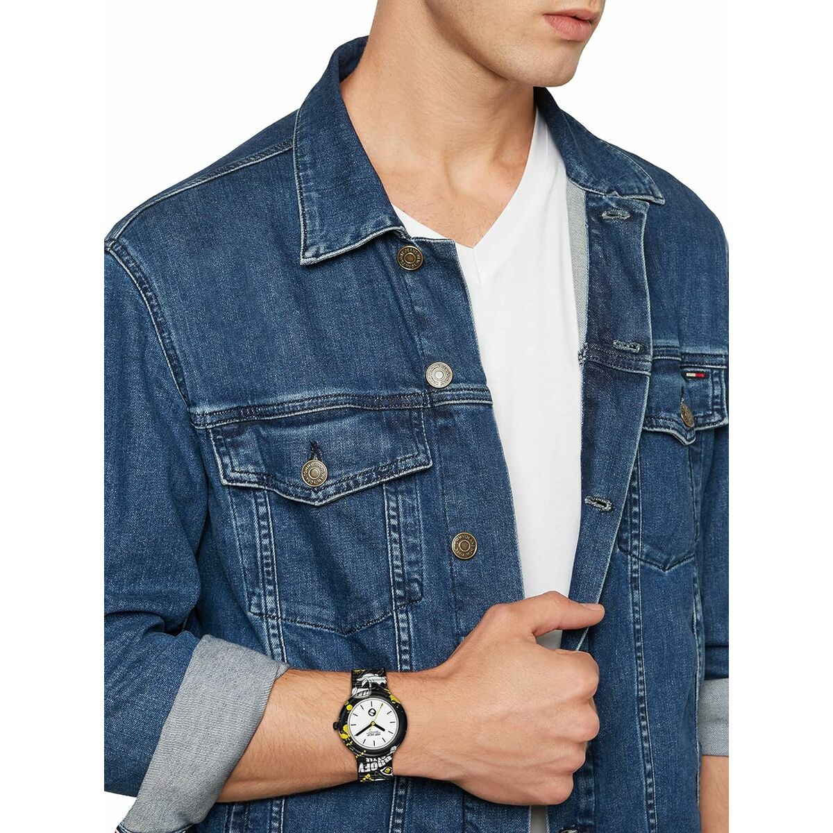 Reloj Hombre Hip Hop HWU1044 Blanco (Ø 35 mm)