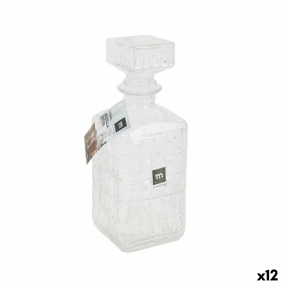 Botella La Mediterránea Vidrio 1 L 1L Licor (12 Unidades)