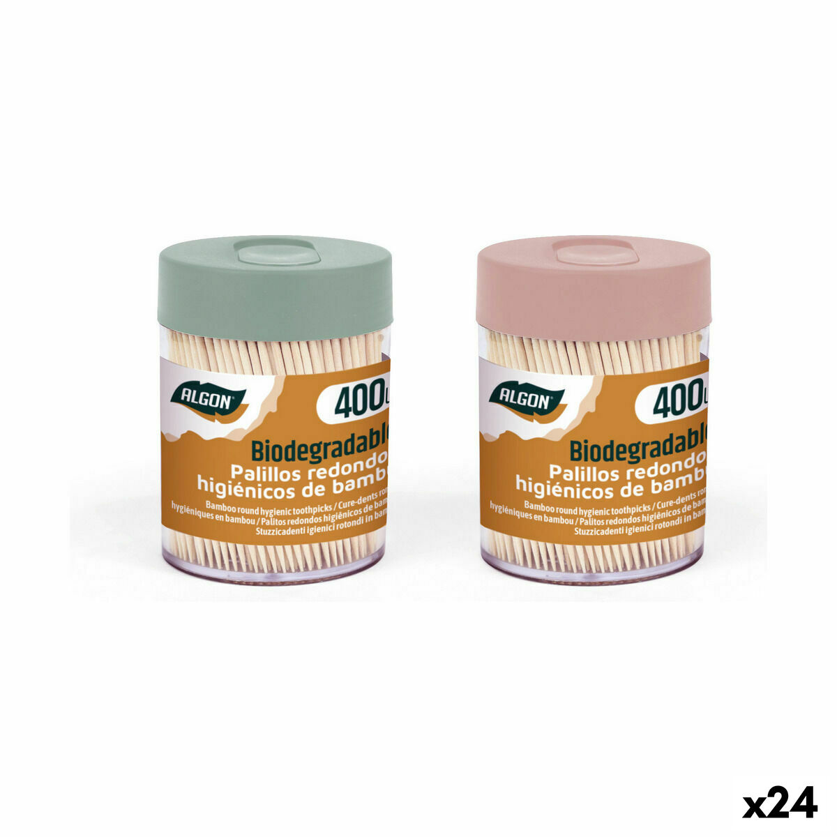 Palillos Dentales Algon Set 400 Piezas (24 Unidades)