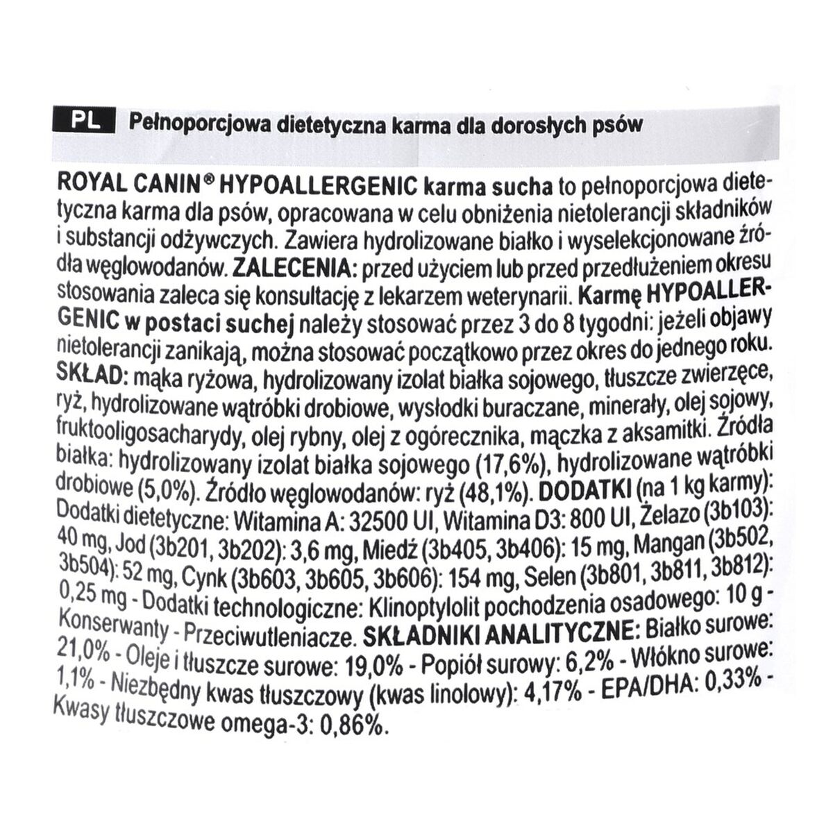 Pienso Royal Canin Hypoallergenic Adulto Aves 2 Kg