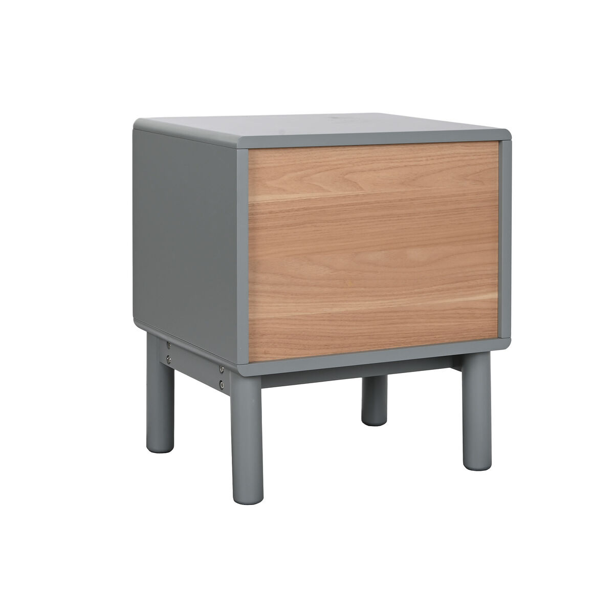 Mesita de Noche Home ESPRIT Azul Gris Natural Madera MDF 48 x 40 x 55 cm